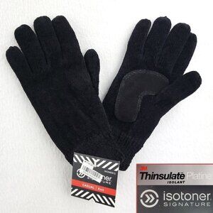 Isotoner Thinsulate Lined Gloves Soft Fuzzy Blk. Signature Casual Women One Size